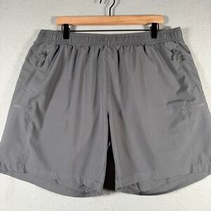 Willit Mens Gray Hiking Cargo Shorts XXL Elastic Waist Zipper Pockets Quick Dry